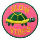 Aufnäher - Schildkröte - Spruch Slow Vibes - Patch
