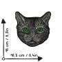 Aufnäher XL - Katzen Kopf - Augen grün - Rückenaufnäher