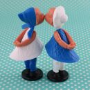 Muñecos magnéticos para besar - pareja para besar - azul blanco - retro clásico