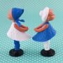Magnetische Kusspuppen - küssendes Paar - blau - weiß - Retro-Klassiker