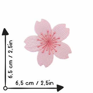 an28 Hibiskus Blüte Pink Blume Aufnäher Bügelbild Applikation 6,8 x 5,6 cm 