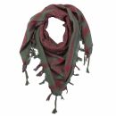 Kufiya - green-khaki - red-bordeaux - Shemagh - Arafat scarf