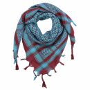 Kufiya - red-bordeaux - turquoise - Shemagh - Arafat scarf