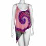 Top asimétrico corto sencillo o conjunto batik tie dye rosa