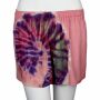 Asymmetrical top shorts single or set batik tie dye pink