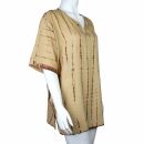Baumwollhemd kurzarm braun-beige Oberhemd Shirt Batik