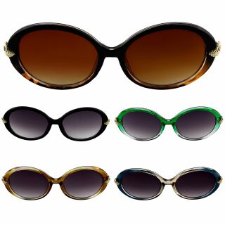 Runde Sonnenbrille - Feder - oversize - Boho - verschiedene Farben