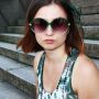 Round sunglasses - Feather - oversize - Boho