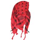 Kufiya - Skulls with bones small red - black - Shemagh - Arafat scarf