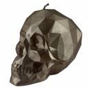 Kerze - XXL - Wachs Licht - Totenkopf - Schädel - Totenkopfkerze - grau metallic