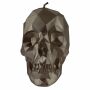 Candle - XXL - wax light - skull - skull candle - grey metallic