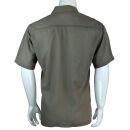 Camisa de hombre - camisa de vestir - cuello solapa - manga corta - unicolor - gris