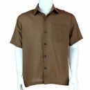 Camisa de hombre - camisa de vestir - cuello solapa - manga corta - unicolor - marrón