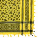 Kufiya - Keffiyeh - Calaveras pequeños amarillo - negro - Pañuelo de Arafat