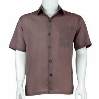 Camicia uomo - camicia elegante - collo con revers - manica corta - unicolore - rosa antico