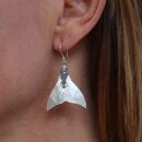Earrings - hanging earrings - 925 silver - mother of pearl - fin 3x2.5 cm - white