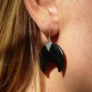 Orecchini - orecchini pendenti - argento 925 - falce di luna 2,5 cm - nero