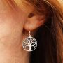 Earrings - hanging earrings - 925 silver - tree of life