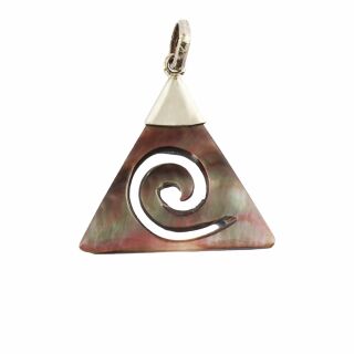 Chain pendant - pendant - amulet - 925 silver - mother of pearl - triangle spiral