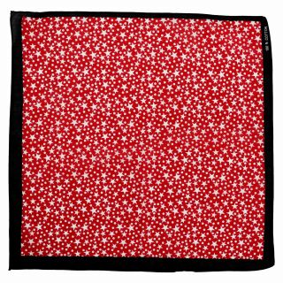 Bandana Tuch - Sterne Punkte Mix - quadratisches Kopftuch schwarz - rot - weiß