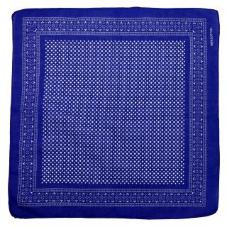 Bandana Tuch - Punkte Mix - blau - weiß - quadratisches Kopftuch