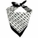 Bandana Tuch Gothic Kreuz Petruskreuz Muster weiß schwarz quadratisches Kopftuch
