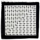 Sciarpa a bandana modello croce gotica Peter Cross bianco nero quadrato