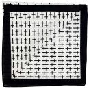 Pañuelo bandana gótico cruces Peter Cross blanco negro cuadrado