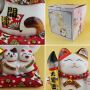 Agitando gato chino - Porcelana 21,5 cm blanco - Maneki Neko de alta calidad 03