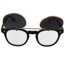 Sonnenbrille mit Klappe - aufklappbar - Flip-Up - schwarz - roségold