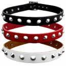 Leather collar with pointed rivets 1-row - choker -...