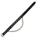 Catena di stivali in pelle - rivetti a punta piatta - nero
