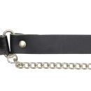 Leather boot chain - smooth leather - black