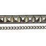 Leather boot chain - pyramid studs - black