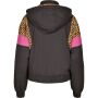 Ladies 90s Pull-Over-Jacke schwarz-leo-pink Pullover-Jacket