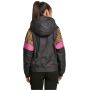 Ladies 90s Pull-Over-Jacke schwarz-leo-pink Pullover-Jacket