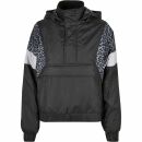 Ladies 90s pull-over jacket black-leo-gray sweater jacket