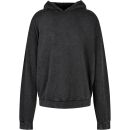 Oversized Hoodie schwarz Acid Washed Kapuzenpullover
