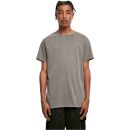 T-shirt gray acid washed round-necked tea