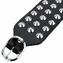 Leather bracelet with studs - Bracelet with spiked rivets - black - rivet strap 03-row