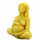 Kerze Wachs Licht Yoga Mama schwangere Frau Babybauch Bienenwachs gelb