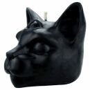 Candela luce di cera testa di gatto a 3 occhi figura candela nera