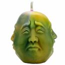 Candle wax light 4 faces Buddha head figure candle colorful