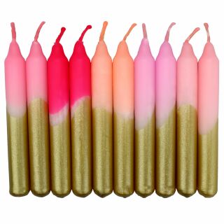 Kerze - Wachs Licht - Stabkerze - 10 Kerzen - 10 cm - vegan - neonfarben