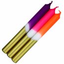 Kerze - Wachs Licht - Stabkerze - 3 Kerzen - 21 cm - vegan - neonfarben