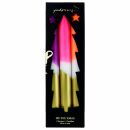 Kerze - Wachs Licht - Stabkerze - 3 Kerzen - 21 cm - vegan - neonfarben