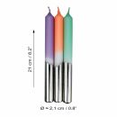 Kerze - Wachs Licht - Stabkerze - 3 Kerzen - 21 cm - vegan - pastellfarben