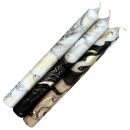 Kerze - Wachs Licht - Stabkerze - 3 Kerzen - 21 cm - vegan - marmoriert
