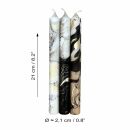 Candle - wax light - stick candle - 3 candles - 21 cm - vegan - marbled