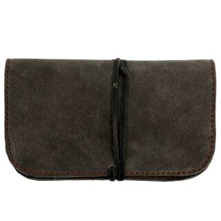 Leather tobacco pouch with ribbon swivel-bag tobacco pouch model 08